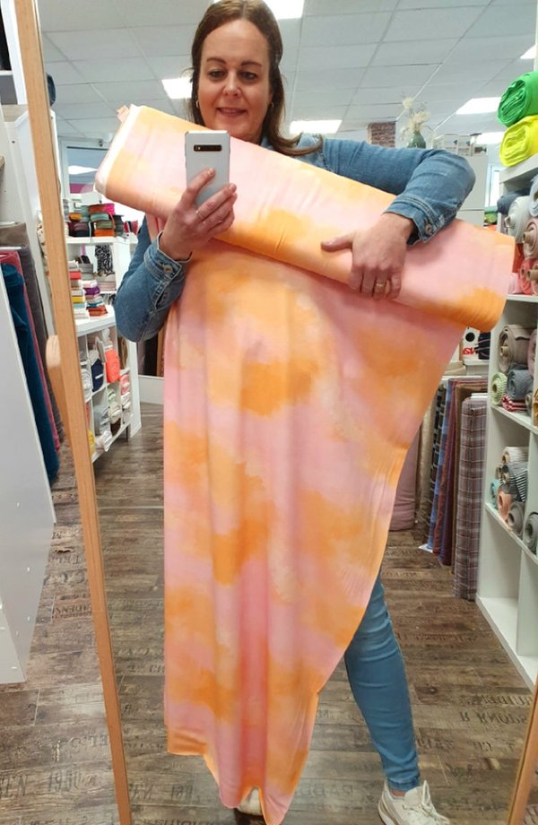 Jersey Digitaldruck Tie Dye orange pink