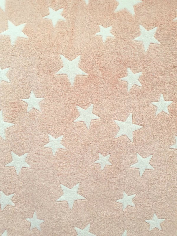 Kuschelfleece Sterne rosa