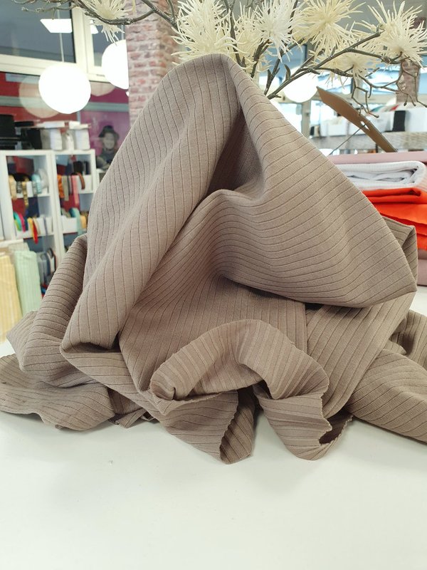 Rippen Jersey schmal taupe
