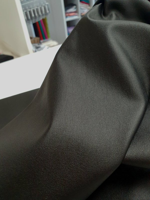 Hosen-Jackenstoff querelastisch Kunstlederoptik schwarz